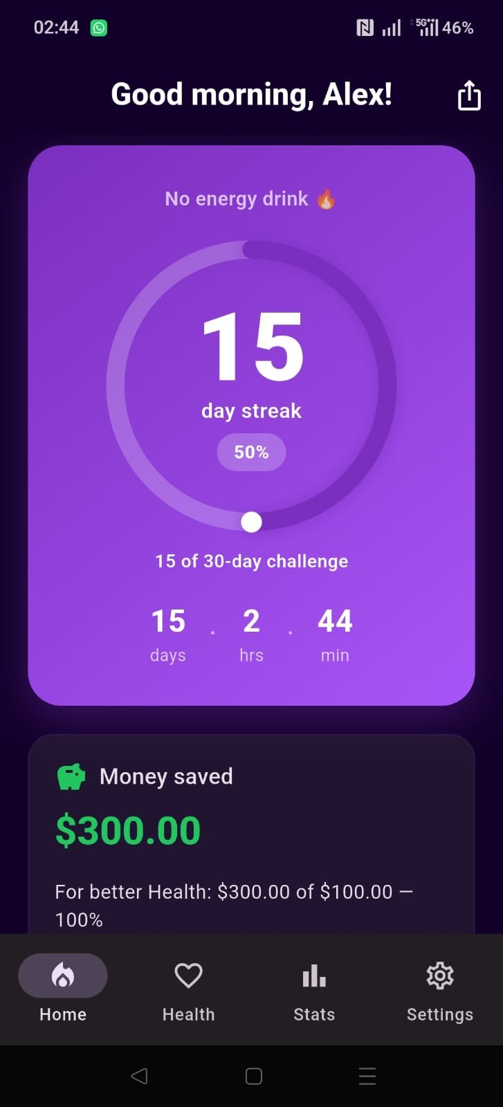 WinStreak Home Screen